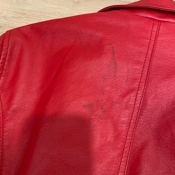 Cami Red Genuine Leather Jacket - Picture 7 of 7